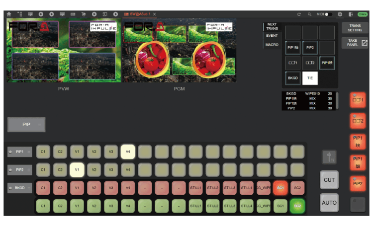 スイッチャーパネル GUI