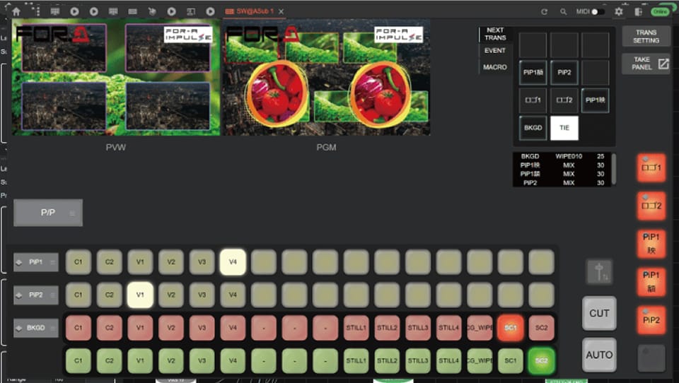 スイッチャーパネル GUI